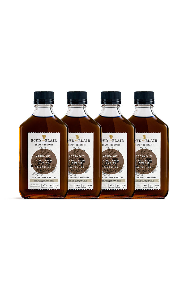 Espresso Martini 200ml Glass Flask (4 Flasks)