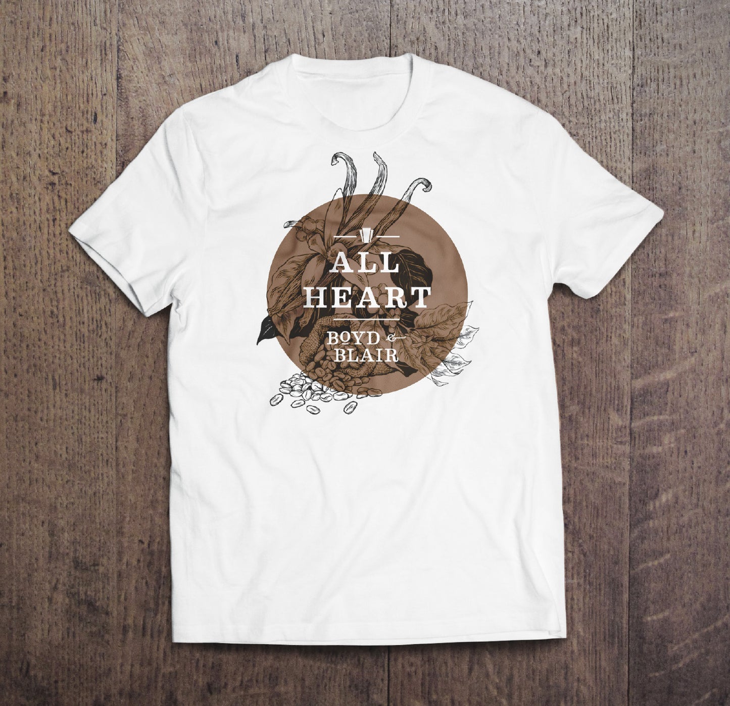 Boyd & Blair T-Shirt in White/Espresso