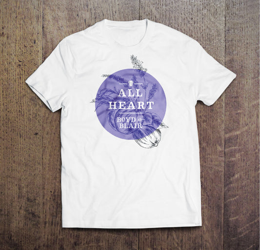 Boyd & Blair T-Shirt in White/Lavender